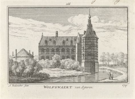 RP-P-OB-73.619_Gezicht op Huis Wolfswaard, Abraham Rademaker, Willem Barents, Antoni Schoonenburg, 1727 - 1733.jpg
